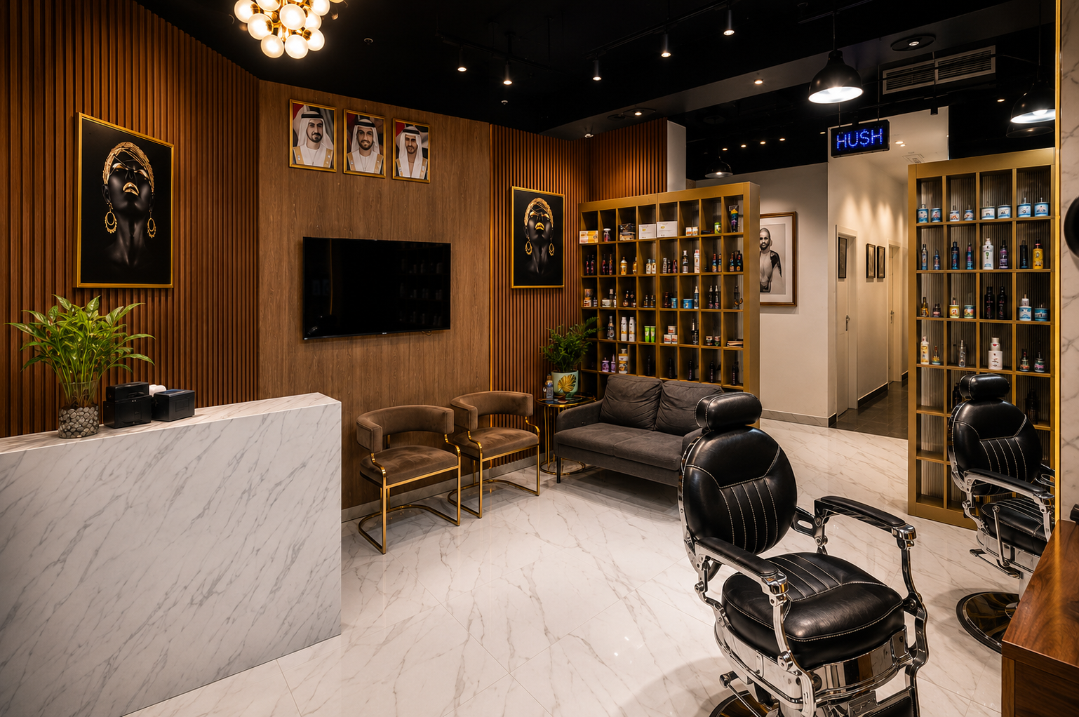 Wide professional salon interior