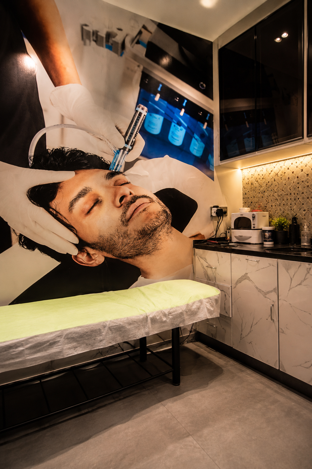 Professional facial treatment room