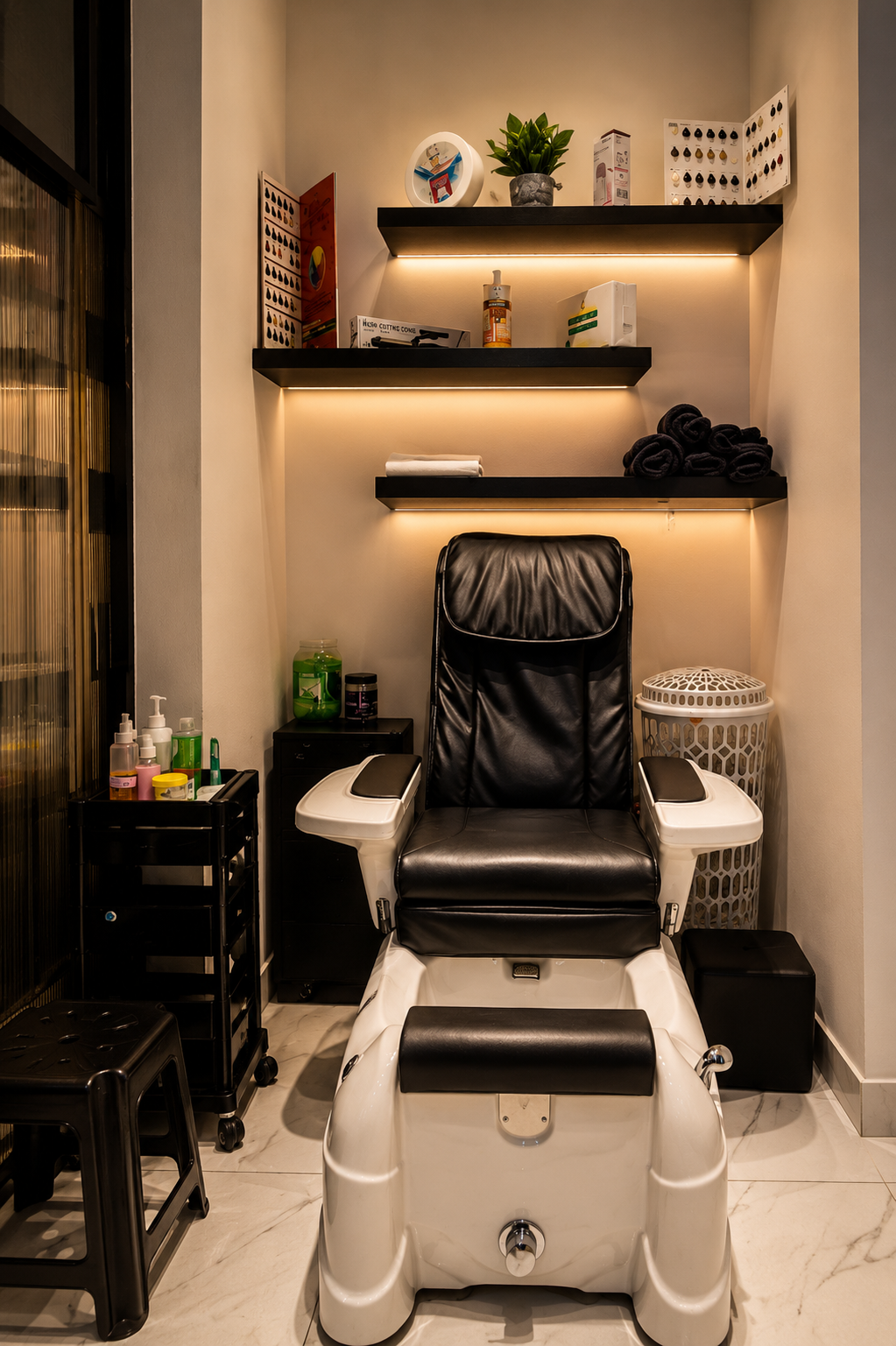 Professional pedicure spa area